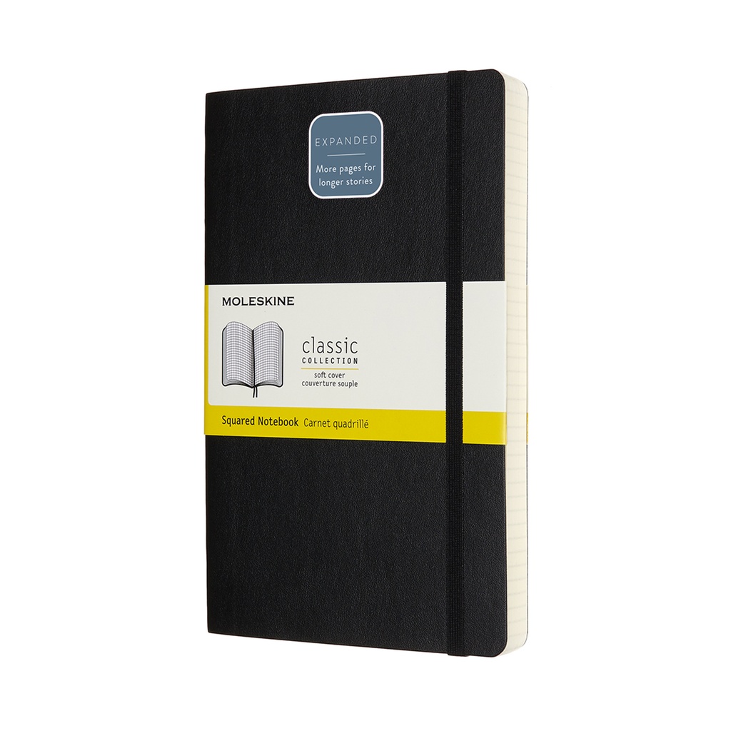 LIBRETA MOLESKINE 0012681 QP617EXP CLASICA MAYOR GROSOR NEGRA L CUADRICULADA TAPA BLANDA