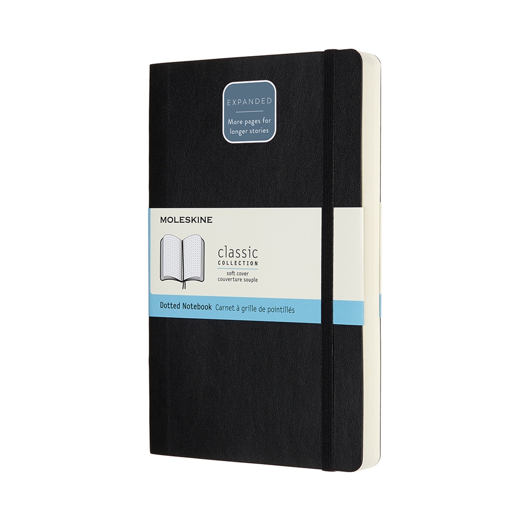 LIBRETA MOLESKINE 0012682 QP619EXP CLASICA MAYOR GROSOR NEGRA L PUNTEADA TAPA BLANDA