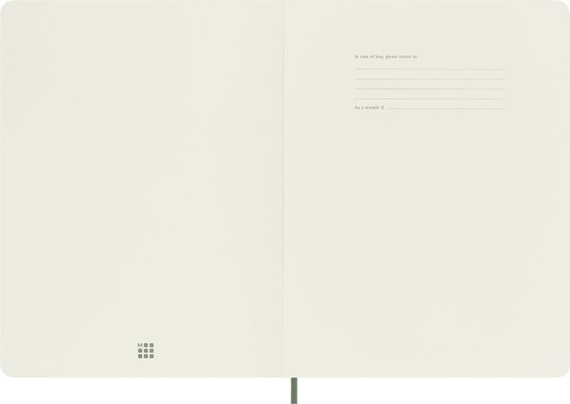 LIBRETA MOLESKINE 0012716 QP623K15 CLASICA TAPA BLANDA VERDE MUSGO XL LISA