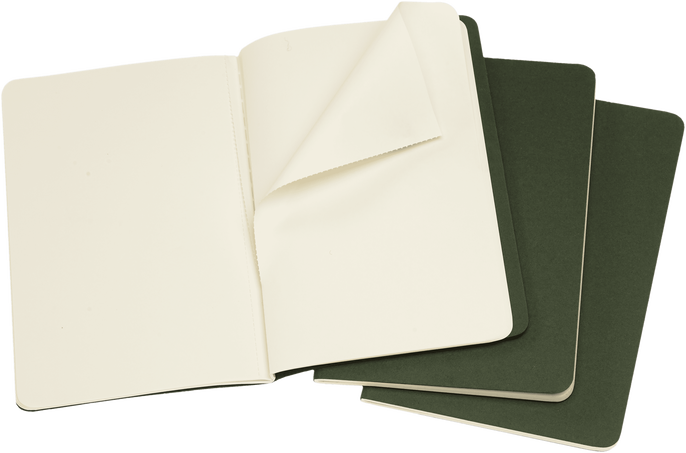 LIBRETAS MOLESKINE 0012150 CH013K15 CAHIER VERDE MIRTILO POCKET 9X14 CM. LISAS (SET DE 3)