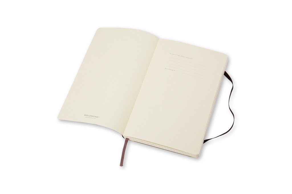 LIBRETA MOLESKINE 0012502 QP617 CLASICA TAPA BLANDA NEGRA LARGE 13X21 CM.CUADRICULADA