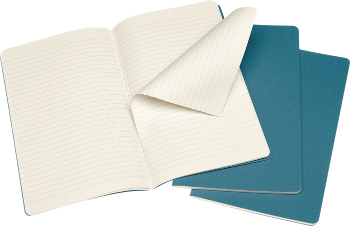 LIBRETAS MOLESKINE 0012720 CH016B44 CAHIER AZUL LARGE 13X21 CM.ELECTRICO  LARGE 13X21 CM.RAYAS (SET DE 3)