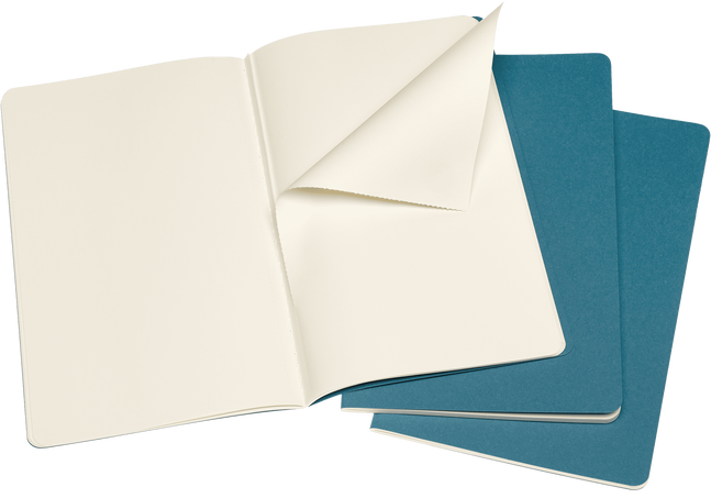 LIBRETAS MOLESKINE 0012723 CH018B44 CAHIER AZUL LARGE 13X21 CM.ELECTRICO LARGE 13X21 CM.LISA (SET DE 3)