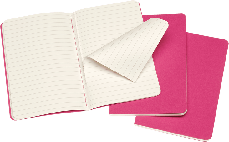 LIBRETAS MOLESKINE 0012725 CH011D17 CAHIER ROSA CINETICO POCKET 9X14 CM.RAYAS (SET DE 3)