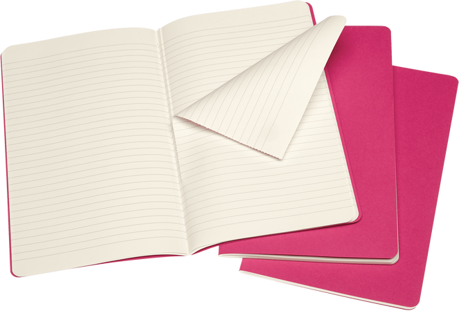 LIBRETAS MOLESKINE 0012726 CH016D17 CAHIER ROSA CINETICO LARGE 13X21 CM.RAYAS (SET DE 3)
