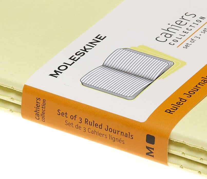 LIBRETAS MOLESKINE 0012732 CH016M23 CAHIER AMARILLO SUAVE LARGE 13X21 CM.RAYAS (SET DE 3)