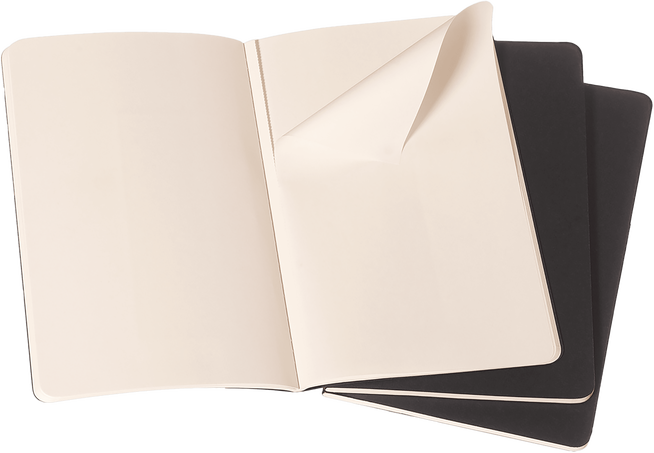LIBRETAS MOLESKINE 0014103 QP318 CAHIER NEGRAS LARGE 13X21 CM.LISAS (SET DE 3)
