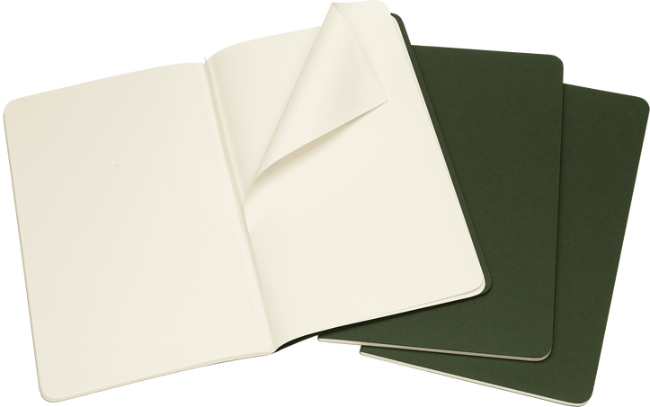 LIBRETAS MOLESKINE 0012153 CH018K15 CAHIER VERDE MIRTILO LARGE 13X21 CM.LISAS (SET DE 3)
