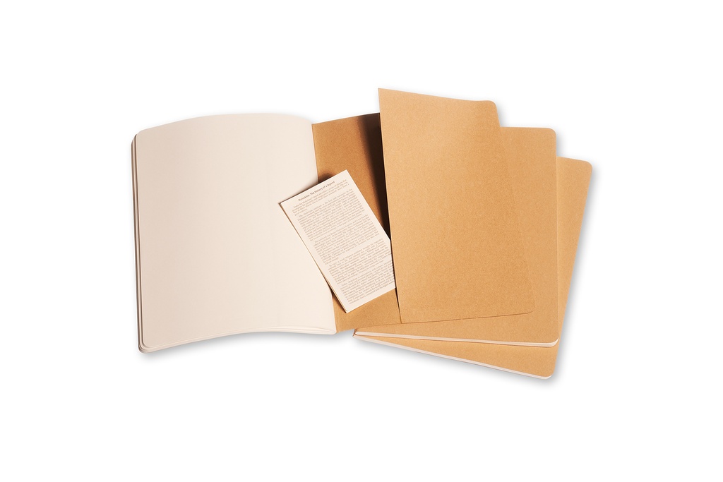 LIBRETAS MOLESKINE 0014206 QP423 CAHIER MARRÓN KRAFT XL 19X24 CM,.LISAS (SET DE3) 