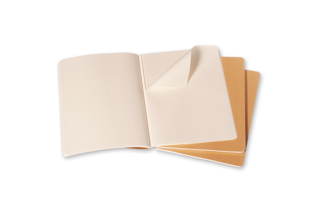 LIBRETAS MOLESKINE 0014204 QP421 CAHIER MARRON KRAFT XL 19X24 CM.RAYAS (SET DE3)
