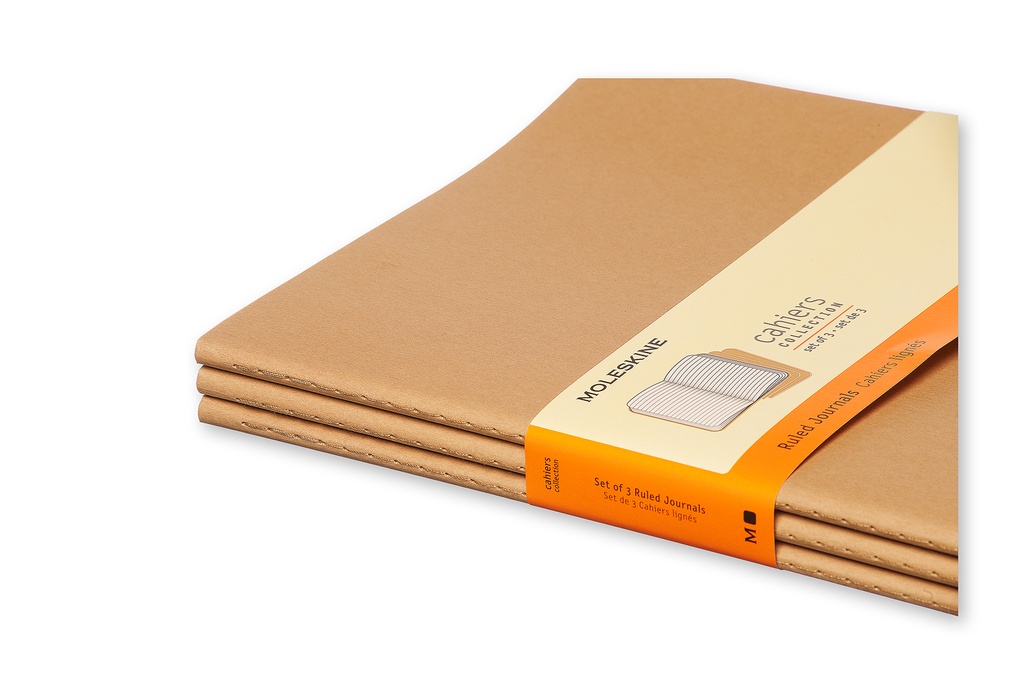 LIBRETAS MOLESKINE 0014204 QP421 CAHIER MARRON KRAFT XL 19X24 CM.RAYAS (SET DE3)