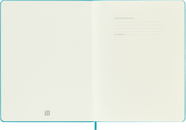 LIBRETA MOLESKINE 0012327 QP623B35 CLASICA TAPA BLANDA AZUL ARRECIFE  LARGE 13X21 CM. XL  LISA