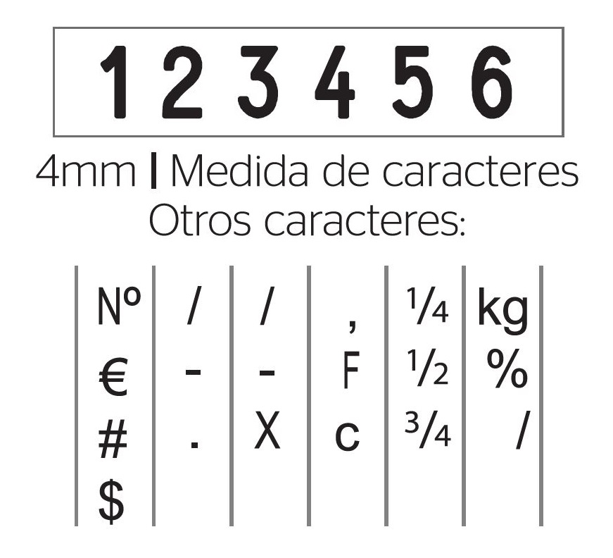 SELLO NUMERADOR 125546 TRODAT PRINTY 4MM 6 BANDAS