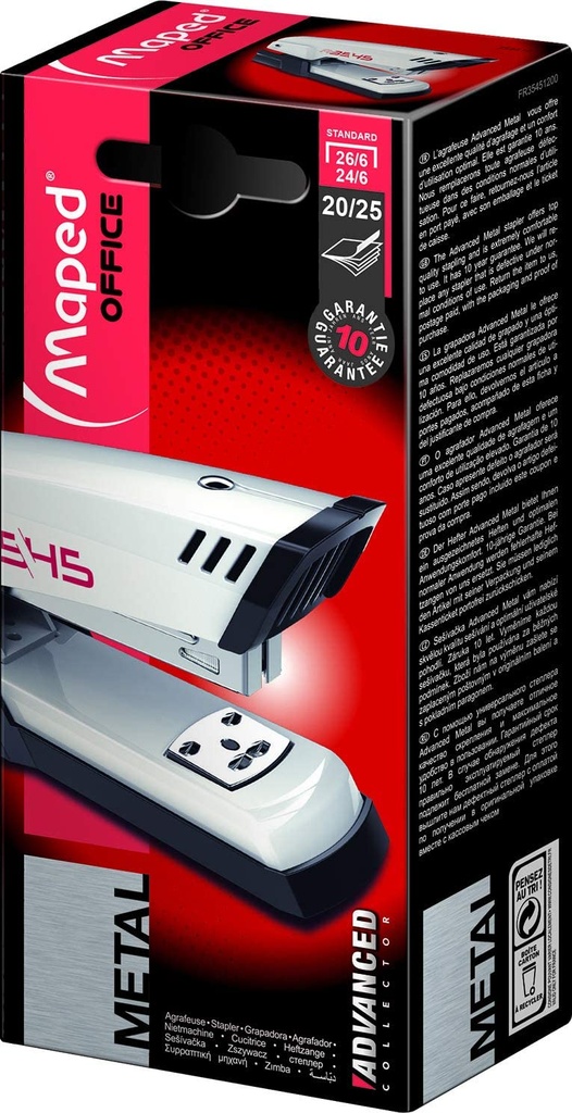 GRAPADORA MAPED 354513 HALF STRIP ADVANCED METAL 24/6 26/6  color metal BLANCO