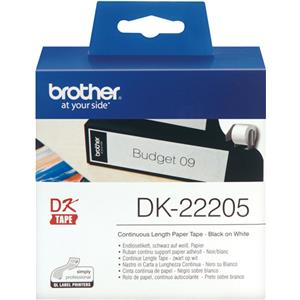 ETIQUETAS BROTHER DK22205 CONTINUA PAPEL BLANCO 62 MM ROLLO 30,48 M