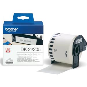 ETIQUETAS BROTHER DK22205 CONTINUA PAPEL BLANCO 62 MM ROLLO 30,48 M