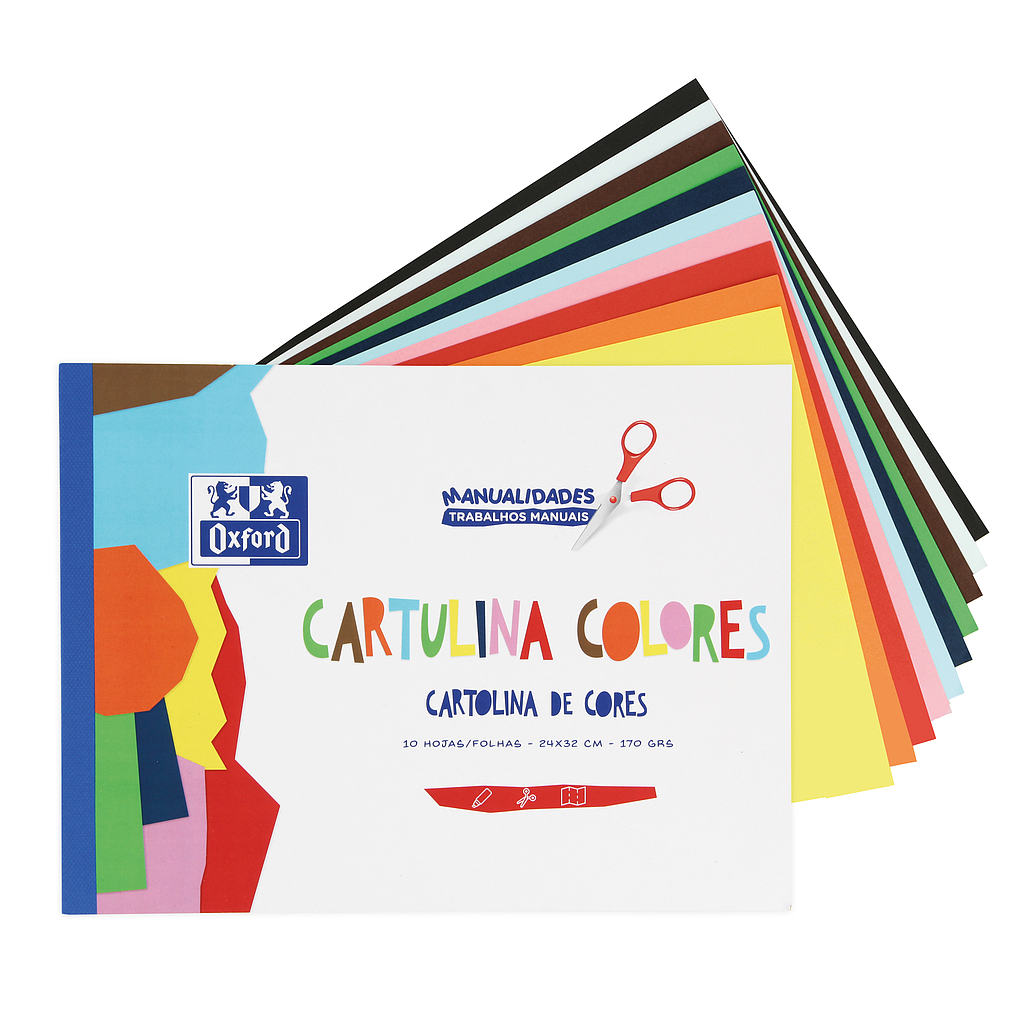BLOC A4 10 HOJAS CARTULINA COLORES 170 GRS