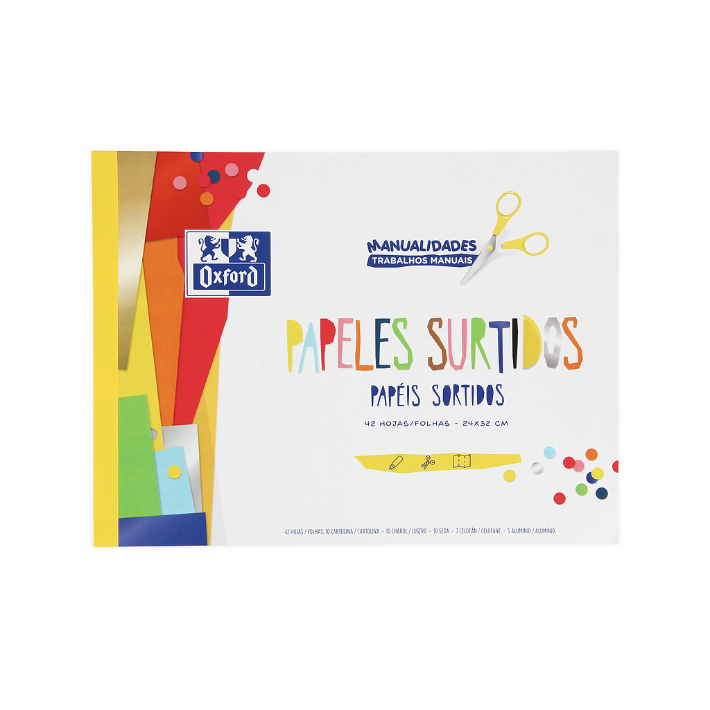 BLOC A4 42 HOJAS PAPELES SURTIDOS COLORES 