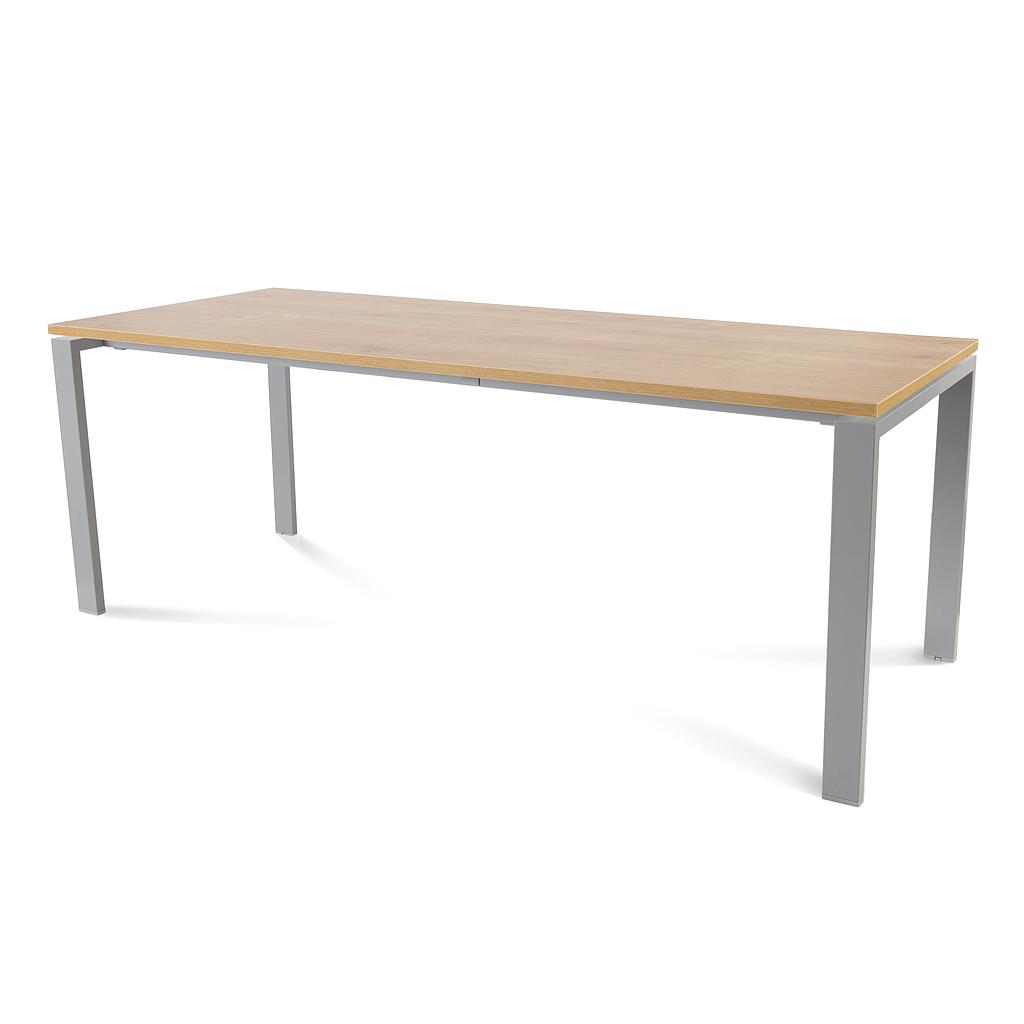 MESA ROCADA 2004MD08 TOTAL 200X80 ALUMINIO / ROBLE