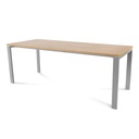 MESA ROCADA 2004MD08 TOTAL 200X80 ALUMINIO / ROBLE