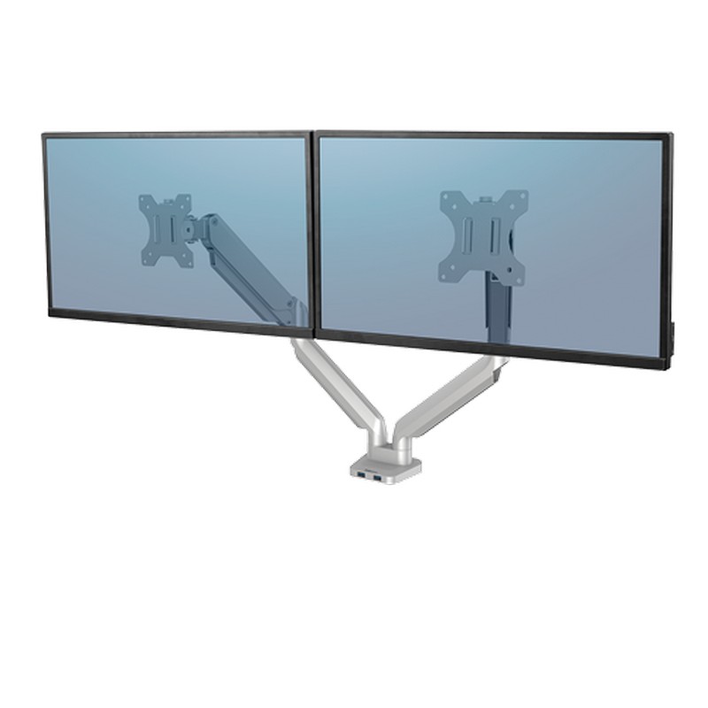 BRAZO FELLOWES 8056501 MONITOR DOBLE PLATINUM SERIE PLATA