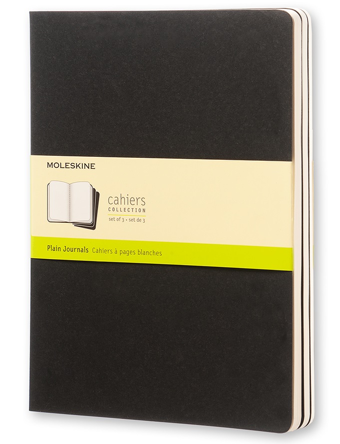 LIBRETAS MOLESKINE 0014203 QP323 CAHIER NEGRAS XL 19X24 CM LISAS (SET DE 3)