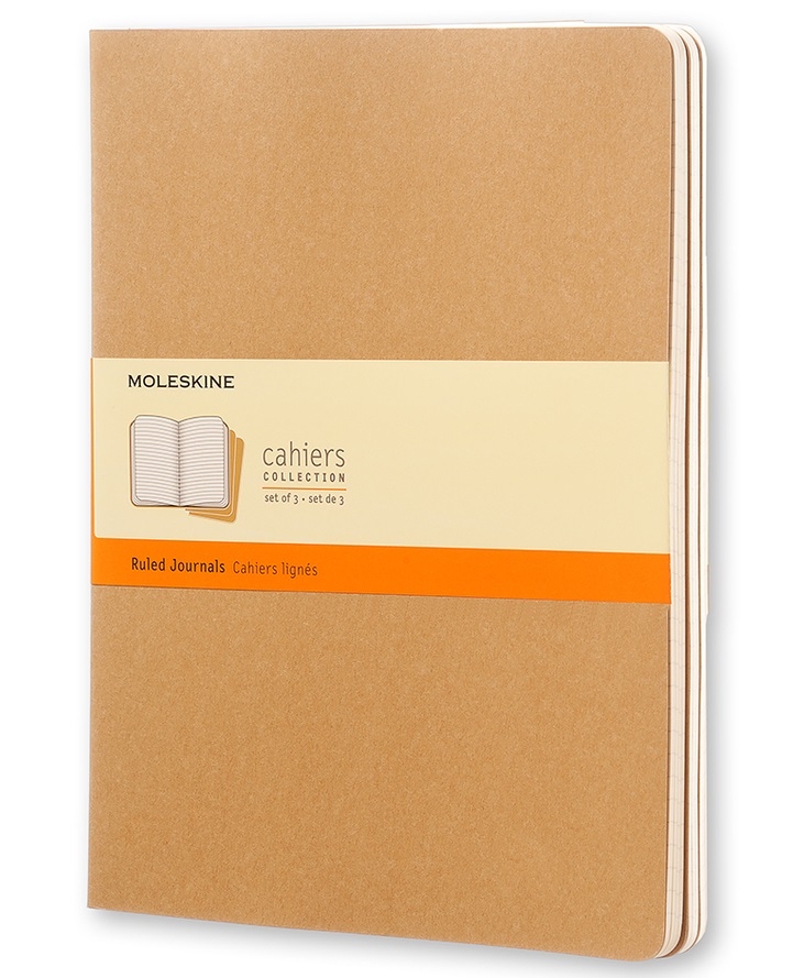 LIBRETAS MOLESKINE 0014204 QP421 CAHIER MARRON KRAFT XL RAYAS (SET DE3)