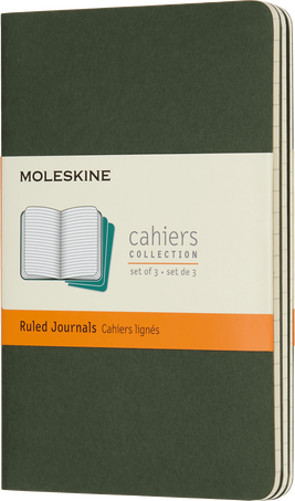 LIBRETAS MOLESKINE 0012149 CH011K15 CAHIER VERDE MIRTILO P RAYAS (SET DE 3)