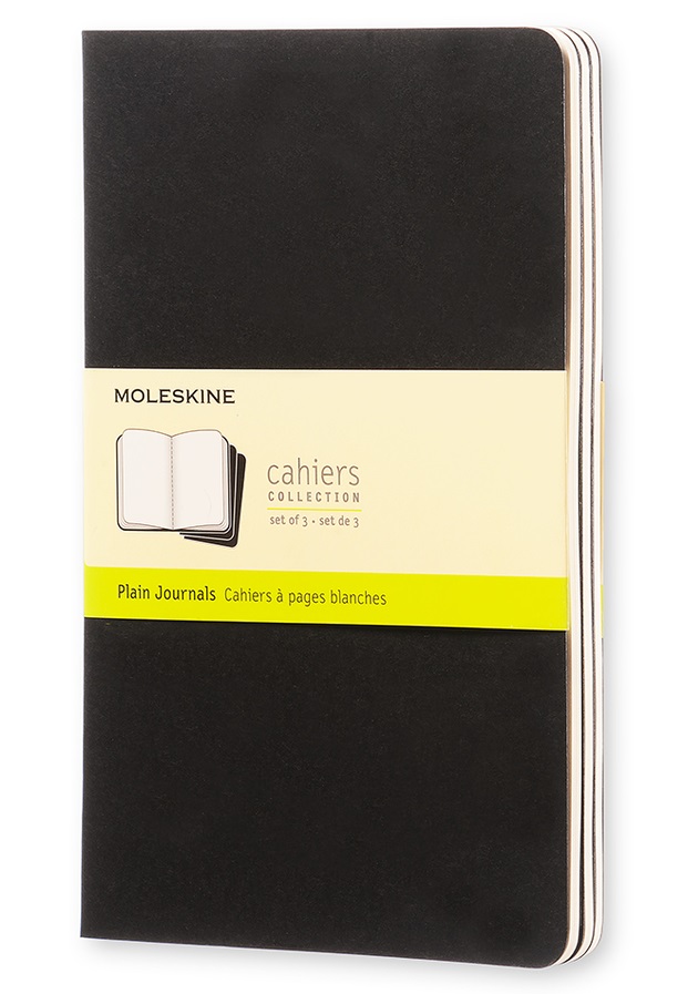 LIBRETAS MOLESKINE 0014103 QP318 CAHIER NEGRAS LARGE 13X21 CM LISAS (SET DE 3)