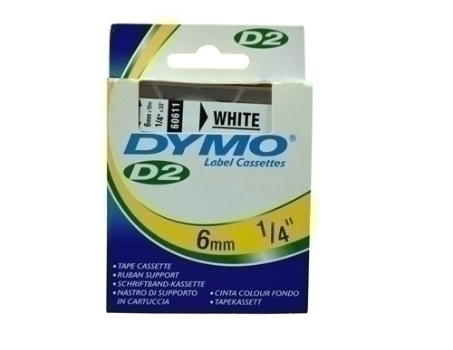 CINTA de ROTULAR DYMO LM D2 fondo 10m  6mm BLANCO (60611)