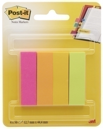 TACO NOTAS POST-IT 670-4CA 12,7X44,4 MININOTAS 4 COLS.