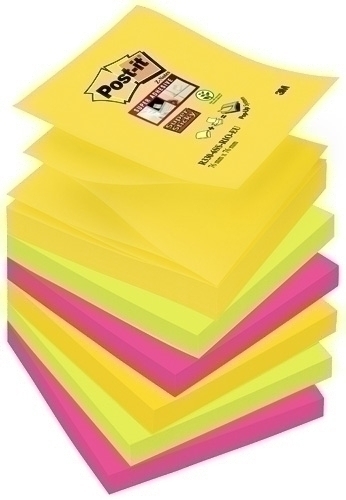 NOTAS ADHESIVAS POST-IT R330-6SS-RIO-EU 90h Z NOTES 76x76 (R330) SUPER STICKY COLORES RIO DE JANEIRO PACK de 6