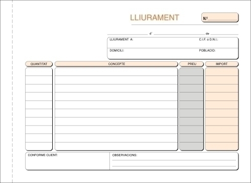 TALONARIO LOAN  T-47/C CATALAN ENTREGAS 4º APDO TRIPLI 