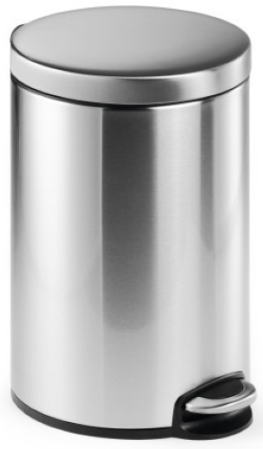 PAPELERA DURABLE 340123 METALICA REDONDA 12 LITROS con PEDAL INOXIDABLE