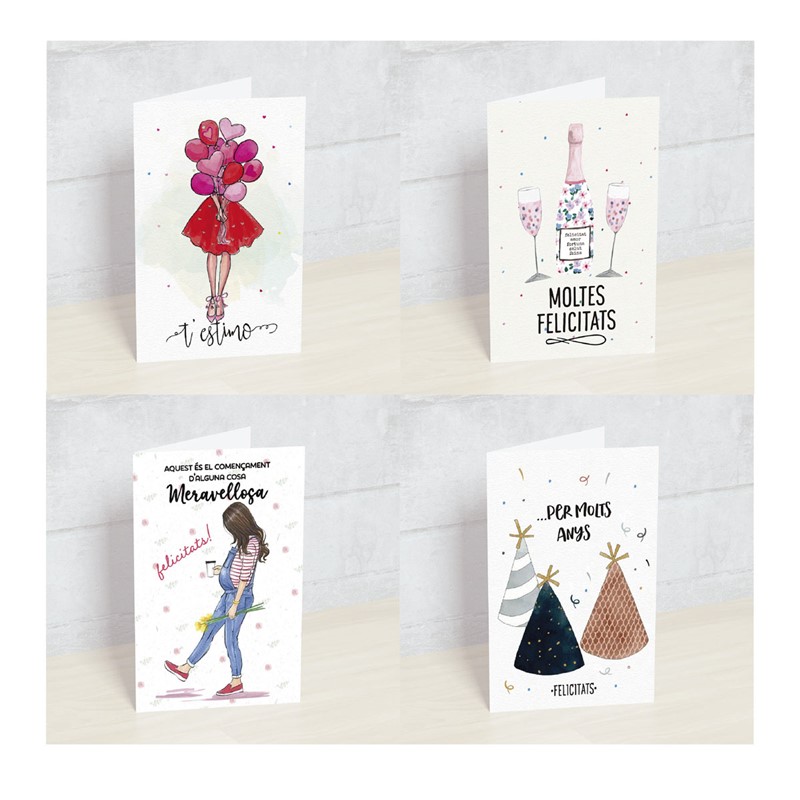 POSTALES HAPPY MOTS PK-PT-FEL-C FELICITATS MODELOS VARIADOS