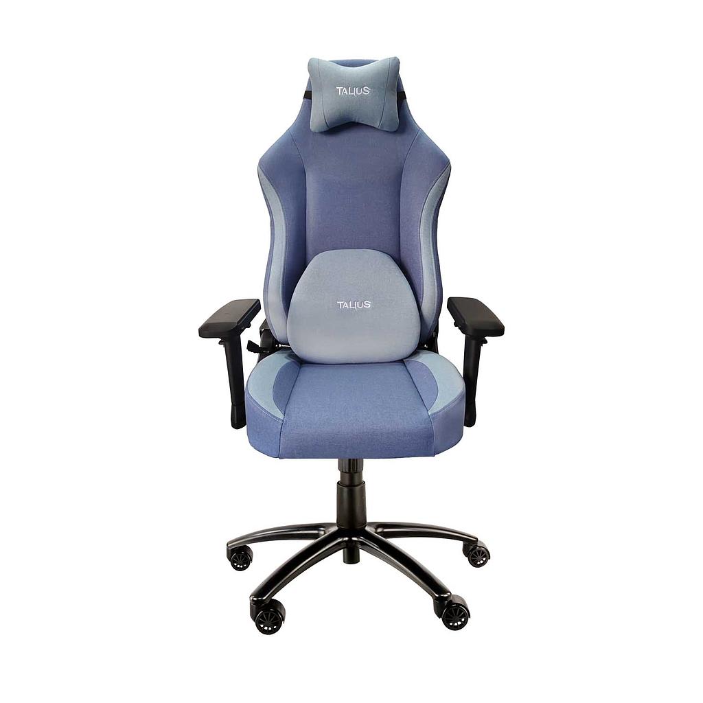 SILLA TALIUS TAL-PANTHER-BLU  PANTHER GAMING NEGRA/AZUL TELA TRANSPIRABLE, 3D BUTTERFLY, BASE METAL, RUEDAS NYLON