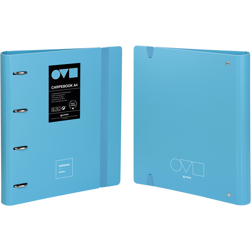 CARPETAS GRAFOPLÁS 88104033 4D35 A4   UNEQ MINIMAL AZUL PA