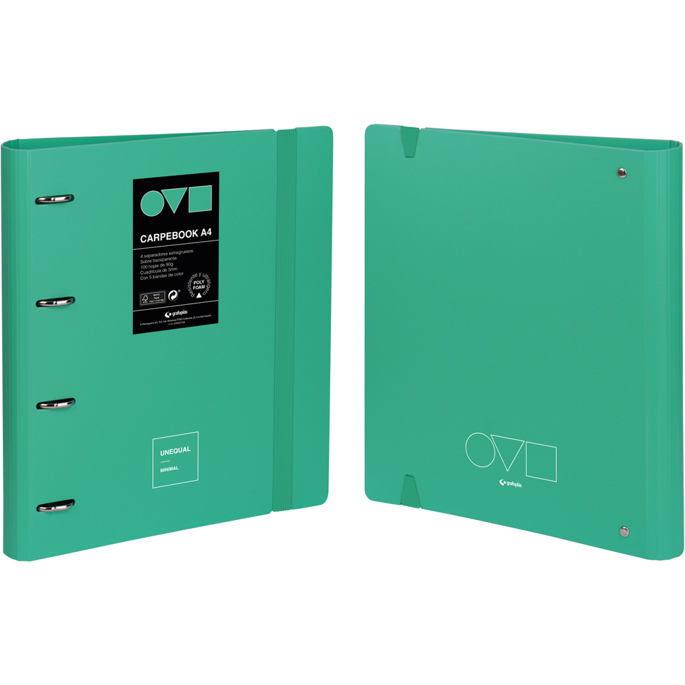 CARPETAS GRAFOPLÁS 88104036 4D35 A4   UNEQ MINIMAL TURQUES