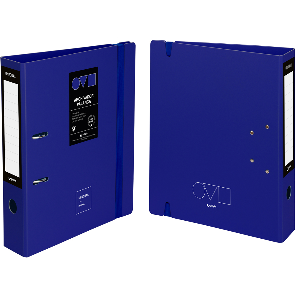 ARCHIVADOR GRAFOPLÁS 17262830 A4 65MM  UNEQ MINIMAL AZUL