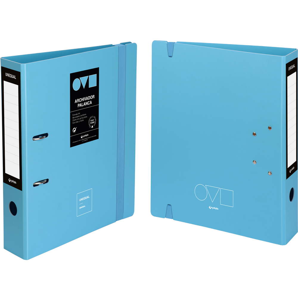 ARCHIVADOR GRAFOPLÁS 17262833 A4 65MM  UNEQ MINIMAL AZUL CIELO