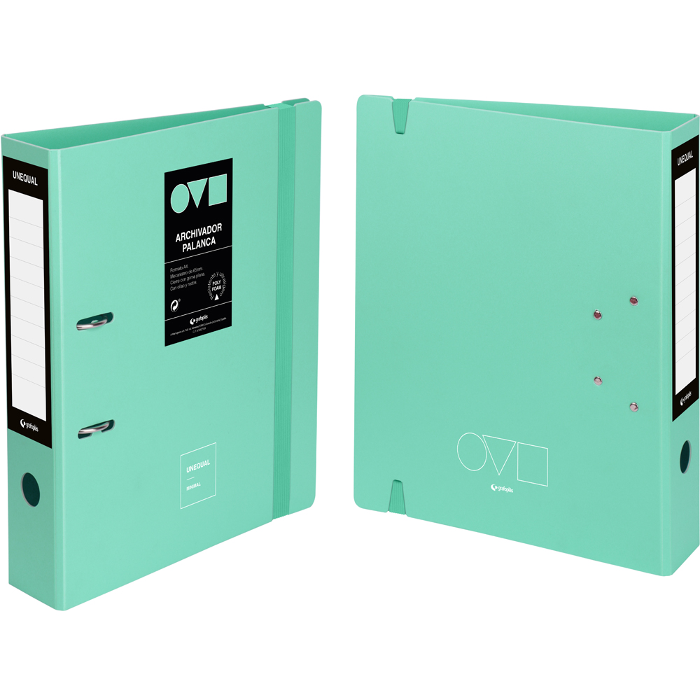 ARCHIVADOR GRAFOPLÁS 17262826 A4 65MM  UNEQ MINIMAL VERDE AGUA