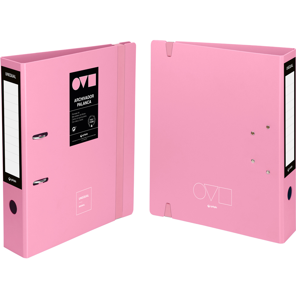 ARCHIVADOR GRAFOPLÁS 17262853 POLYFOAM A4 65MM ROSA UNEQUAL MINIMAL 