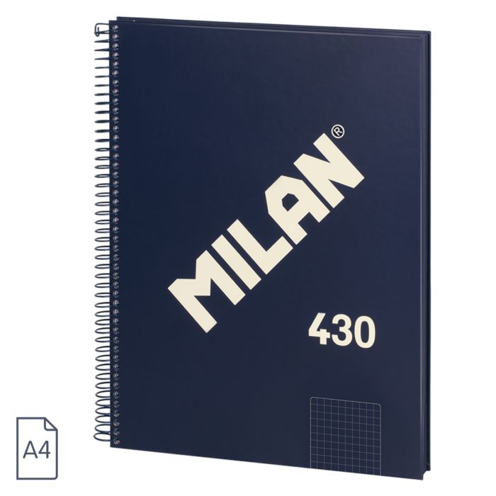CUADERNO MILAN 57143E80B ESPIRAL CUADRICULA A4 80 H. AZUL