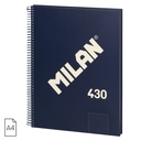 CUADERNO MILAN 57143E80B ESPIRAL CUADRICULA A4 80 H. AZUL