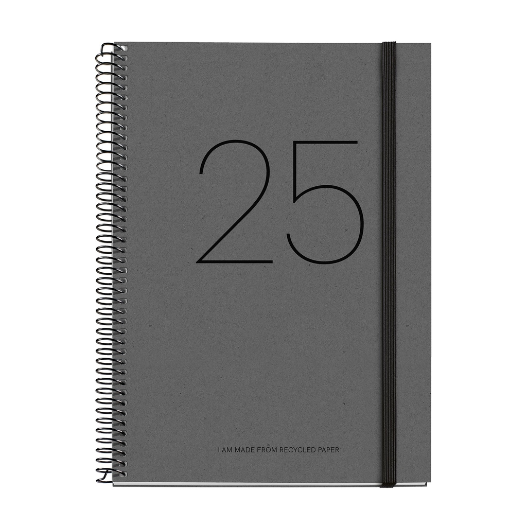 AGENDA MR34463 ESPIRAL PLUS S/V-CAT RECY.NEGRO 25