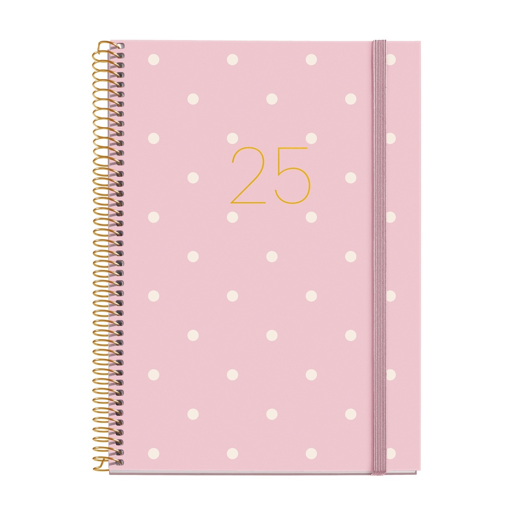 AGENDA MR34474 ESPIRAL PLUS S/V-CAT POLKA DOTS 25