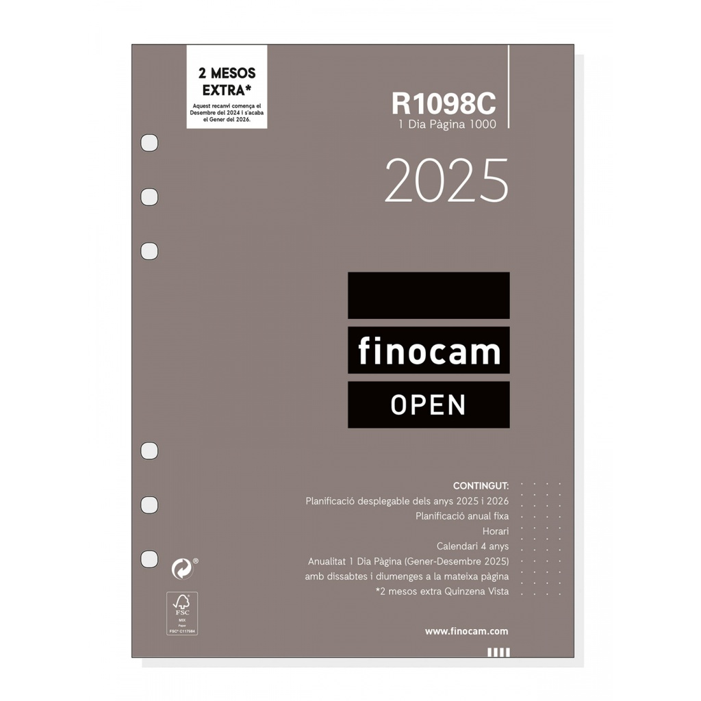 RECAMBIO FINOCAM 711910025 OPEN R1098C REC.ANUAL.1000 1DP 2025 CAT+