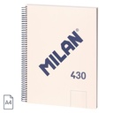 CUADERNO MILAN 57141E80BG TAPA DURA A4 CON ESPIRAL 80 H. BLANCAS DE 95 GR. COLECCION 430 SINCE 1918 BEIGE