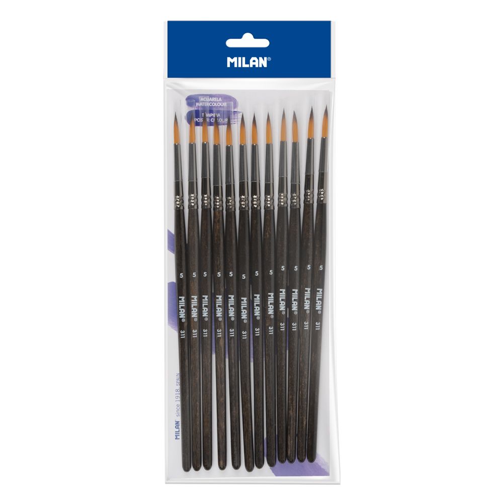 PACK MILAN 80465B PINCELES SINTETICO REDONDOS SERIE 311 Nº 5