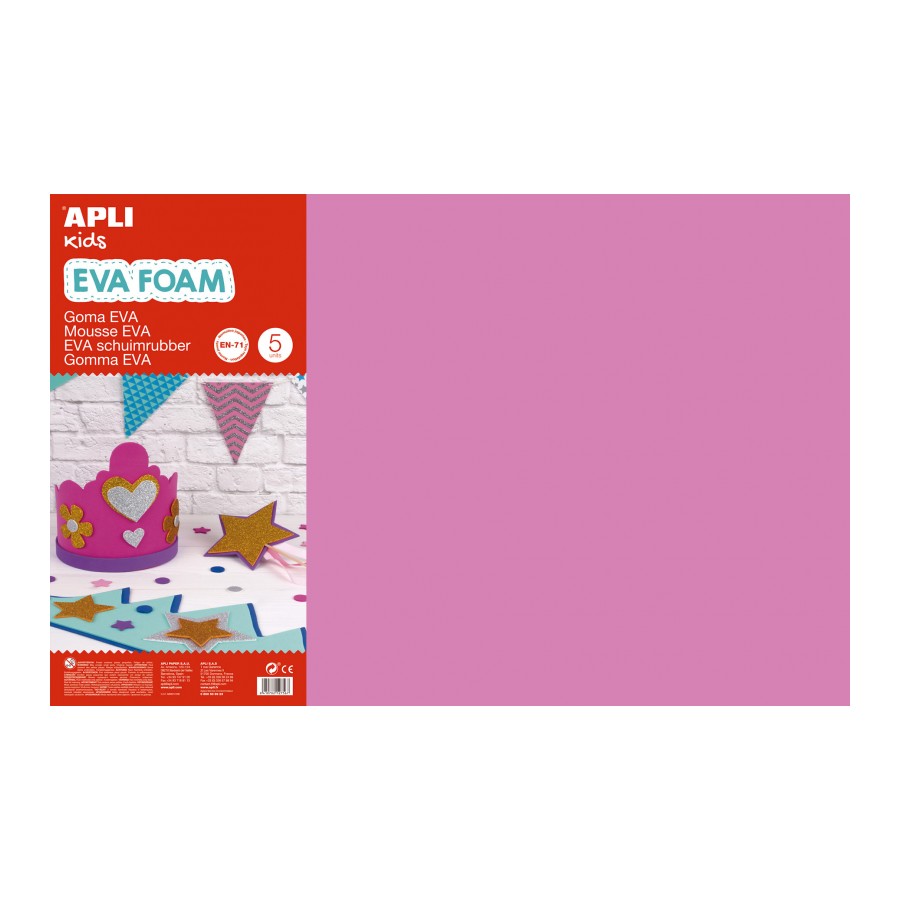 GOMA EVA APLI 12757 400x600x2MM ROSA 5UN